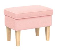 vidaXL Poggiapiedi Rosa 55 x 35 x 41 cm Bouclé