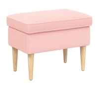 vidaXL Poggiapiedi Rosa 55 x 35 x 41 cm Bouclé,