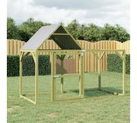 vidaXL Pollaio 200x100x150 cm Legno Massello di Pino Impregnato