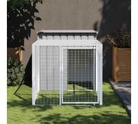 vidaXL Pollaio Area Corsa Grigio Chiaro 110x201x110 cm Acciaio Zincato