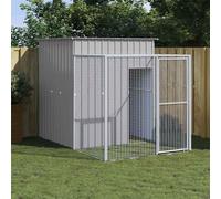 vidaXL Pollaio Area Corsa Grigio Chiaro 165x251x181 cm Acciaio Zincato