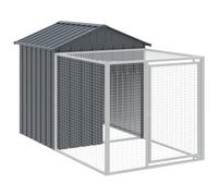 VIDAXL - Pollaio con Area Corsa Antracite 117x201x123 cm Acciaio Zincato