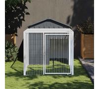 vidaXL Pollaio con Area Corsa Antracite 117x201x123 cm Acciaio Zincato