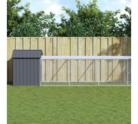 vidaXL Pollaio con Area Corsa Antracite 117x609x123 cm Acciaio Zincato