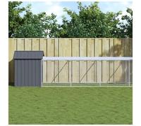 vidaXL Pollaio con Area Corsa Antracite 117x609x123 cm Acciaio Zincato