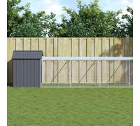 vidaXL Pollaio con Area Corsa Antracite 117x813x123 cm Acciaio Zincato