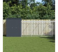 vidaXL Pollaio con Area Corsa Antracite 165x659x181 cm Acciaio Zincato