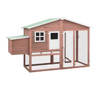 vidaXL Pollaio con Casetta Nidificazione Mocha e Bianco in Legno Abete