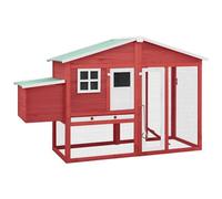 VIDAXL - Pollaio Con Casetta Nidificazione Rosso E Bianco In Legno Abete