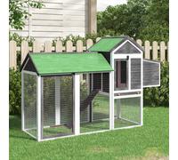 vidaXL Pollaio Grigio 193x65x117 cm in Legno Massello di Pino