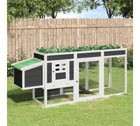 vidaXL Pollaio Grigio 204x50x84 cm in Legno Massello di Pino