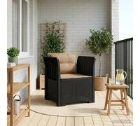 vidaXL Poltrona a 1 Posto con Cuscini Aspetto Rattan PP Antracite