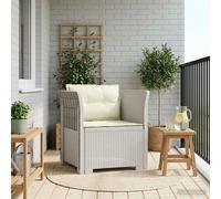 vidaXL Poltrona a 1 Posto con Cuscini Aspetto Rattan PP Bianco