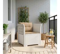vidaXL Poltrona a 1 Posto con Cuscini Aspetto Rattan PP Bianco