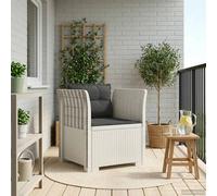 vidaXL Poltrona a 1 Posto con Cuscini Aspetto Rattan PP Bianco