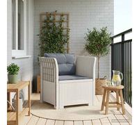 vidaXL Poltrona a 1 Posto con Cuscini Aspetto Rattan PP Bianco