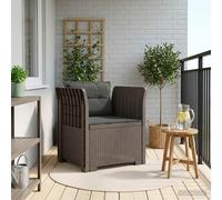 vidaXL Poltrona a 1 Posto con Cuscini Aspetto Rattan PP Grigio Chiaro