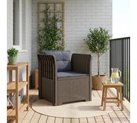 vidaXL Eénpersoons Fauteuil met Kussens Rattan Look PP Lichtgrijs