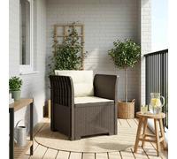 vidaXL Poltrona a 1 Posto con Cuscini Aspetto Rattan PP Grigio Chiaro