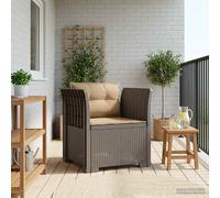 vidaXL Poltrona a 1 Posto con Cuscini Aspetto Rattan PP Grigio Chiaro