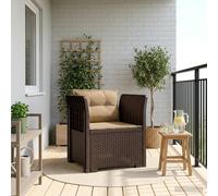 vidaXL Poltrona a 1 Posto con Cuscini Aspetto Rattan PP Marrone
