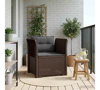 vidaXL Poltrona a 1 Posto con Cuscini Aspetto Rattan PP Marrone