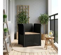 vidaXL Poltrona a 1 Posto con Cuscino Aspetto Rattan PP Antracite