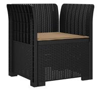 vidaXL Poltrona a 1 Posto con Cuscino Aspetto Rattan PP Antracite