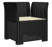 vidaXL Poltrona a 1 Posto con Cuscino Aspetto Rattan PP Antracite
