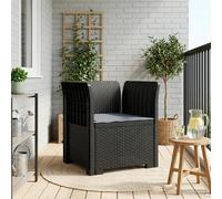 vidaXL Poltrona a 1 Posto con Cuscino Aspetto Rattan PP Antracite