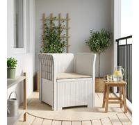 vidaXL Poltrona a 1 Posto con Cuscino Aspetto Rattan PP Bianco