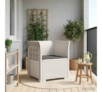 vidaXL Poltrona a 1 Posto con Cuscino Aspetto Rattan PP Bianco