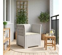 vidaXL Poltrona a 1 Posto con Cuscino Aspetto Rattan PP Bianco