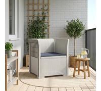 vidaXL Poltrona a 1 Posto con Cuscino Aspetto Rattan PP Bianco