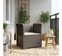 vidaXL Poltrona a 1 Posto con Cuscino Aspetto Rattan PP Grigio Chiaro