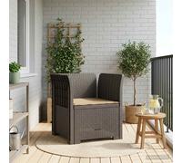 vidaXL Poltrona a 1 Posto con Cuscino Aspetto Rattan PP Grigio Chiaro