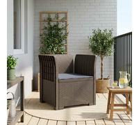 vidaXL Poltrona a 1 Posto con Cuscino Aspetto Rattan PP Grigio Chiaro