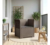 vidaXL Poltrona a 1 Posto con Cuscino Aspetto Rattan PP Grigio Chiaro