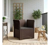 vidaXL Poltrona a 1 Posto con Cuscino Aspetto Rattan PP Marrone