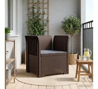 vidaXL Poltrona a 1 Posto con Cuscino Aspetto Rattan PP Marrone
