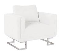 AX Poltrona Cuscino Ergonomica 85.5x63x74cm Bianco Soggiorno Elegante New 241005