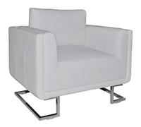 AX Poltrona Cuscino Ergonomica 85.5x63x74cm Bianco Soggiorno Elegante New 241005