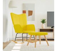 vidaXL Poltrona a Dondolo con Poggiapiedi Giallo Senape in Tessuto