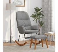 vidaXL Poltrona a Dondolo con Poggiapiedi Grigio chiaro in Velluto, sedia, sedia da salotto, sedia relax, sedia a sdraio, posti a sedere, sedia relax