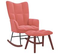 VIDAXL - Poltrona a Dondolo con Poggiapiedi Rosa in Velluto