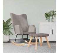 vidaXL Poltrona a Dondolo con Poggiapiedi Talpa in Tessuto