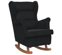 vidaXL Poltrona a dondolo moderna in velluto nero, con braccioli angolati. La struttura è in legno ingegnerizzato e l’imbottitura è in schiuma. Le dimensioni sono 71 x 92 x 100 cm. È perfetta per in