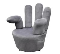 vidaXL Poltrona a Forma di Mano Relax Elegante Comoda Imbottita Morbida Originale Arredo Casa Salotto Sedia Ergonomica in Velluto Grigio