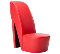 Poltrona a Forma di Scarpa con Tacco in Similpelle Rossa