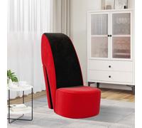vidaXL Poltrona a Forma di Scarpa con Tacco Design Audace Moderna Comoda Imbottita Morbida Sedia Imbottita Arredo Casa in Velluto Rosso